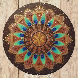  Türkizzöld-BarnaNapMandala Életmag szimbólummal  - Meska.hu