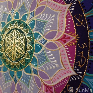  Rózsaszín  Lótusz Mandala Életvirága szimbólummal  - otthon & életmód - dekoráció - spiritualitás - mandala - Meska.hu