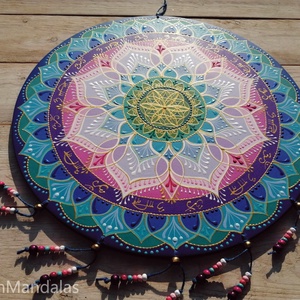  Rózsaszín  Lótusz Mandala Életvirága szimbólummal  - otthon & életmód - dekoráció - spiritualitás - mandala - Meska.hu