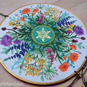  Gyógynövényes Mandala Életmag szimbólummal  - otthon & életmód - dekoráció - spiritualitás - mandala - Meska.hu
