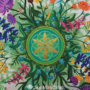  Gyógynövényes Mandala Életmag szimbólummal  - otthon & életmód - dekoráció - spiritualitás - mandala - Meska.hu