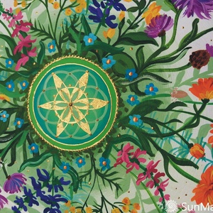  Gyógynövényes Mandala Életmag szimbólummal  - otthon & életmód - dekoráció - spiritualitás - mandala - Meska.hu
