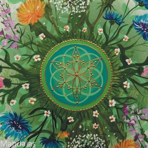  Vadvirágos Mandala Életmag szimbólummal  - otthon & életmód - dekoráció - spiritualitás - mandala - Meska.hu