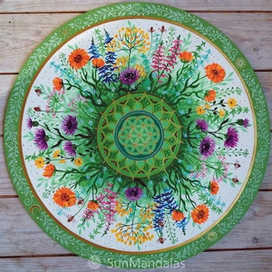  Vadvirágos-gyógynövényes Mandala Életvirága szimbólummal  - Meska.hu