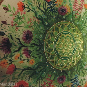  Vadvirágos-gyógynövényes Mandala Életvirága szimbólummal  - otthon & életmód - dekoráció - spiritualitás - mandala - Meska.hu