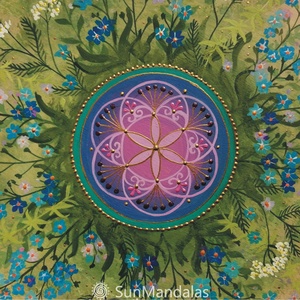  Nefelejcses Mandala Életmag szimbólummal  - otthon & életmód - dekoráció - spiritualitás - mandala - Meska.hu