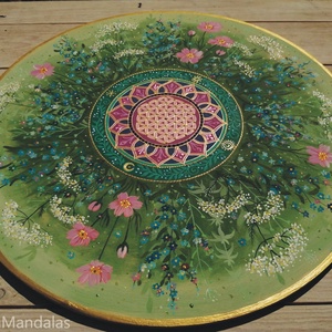  Nefelejcses-cickafarkas Mandala Életvirága szimbólummal  - otthon & életmód - dekoráció - spiritualitás - mandala - Meska.hu