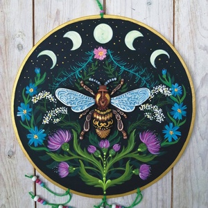  Varázs méh , Otthon & Életmód, Dekoráció, Spiritualitás, Mandala, Festett tárgyak, MESKA