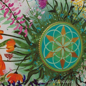  Vadvirágos Mandala Életmag szimbólummal  - otthon & életmód - dekoráció - spiritualitás - mandala - Meska.hu