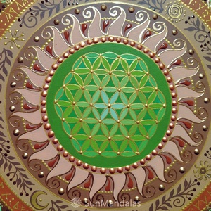 Amulett Mandala / zöld-barna - otthon & életmód - dekoráció - spiritualitás - mandala - Meska.hu
