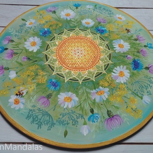  Margarétás Mandala Életvirága szimbólummal  - otthon & életmód - dekoráció - spiritualitás - mandala - Meska.hu