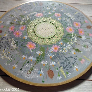  Kamillás Mandala Életvirága szimbólummal  - otthon & életmód - dekoráció - spiritualitás - mandala - Meska.hu