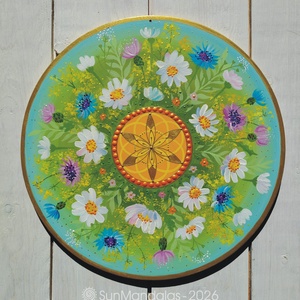  Kis Kamillás Mandala Életmag szimbólummal  - Meska.hu