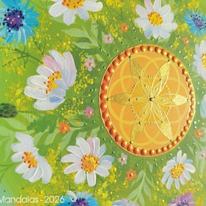  Kis Kamillás Mandala Életmag szimbólummal  - otthon & életmód - dekoráció - spiritualitás - mandala - Meska.hu