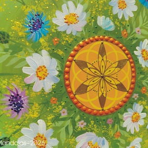  Kis Kamillás Mandala Életmag szimbólummal  - otthon & életmód - dekoráció - spiritualitás - mandala - Meska.hu