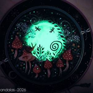 Varázserdő piros gombákkal  - otthon & életmód - dekoráció - spiritualitás - mandala - Meska.hu