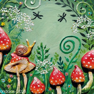 Varázserdő piros gombákkal  - otthon & életmód - dekoráció - spiritualitás - mandala - Meska.hu