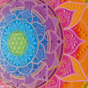  Sárga Szivárvány Mandala  - otthon & életmód - dekoráció - spiritualitás - mandala - Meska.hu