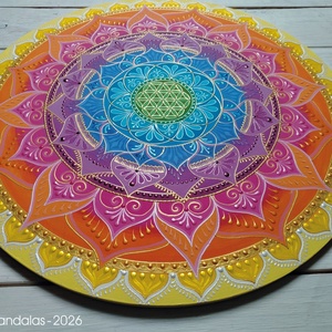  Sárga Szivárvány Mandala  - otthon & életmód - dekoráció - spiritualitás - mandala - Meska.hu