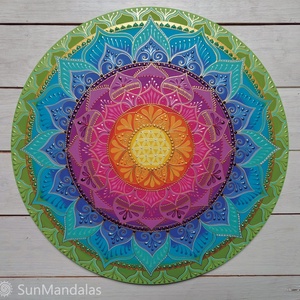  Zöld Szivárvány Mandala , Otthon & Életmód, Dekoráció, Spiritualitás, Mandala, Festett tárgyak, MESKA