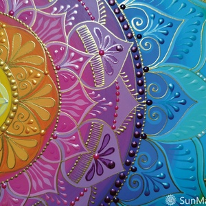  Zöld Szivárvány Mandala  - otthon & életmód - dekoráció - spiritualitás - mandala - Meska.hu