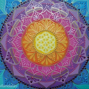  Zöld Szivárvány Mandala  - otthon & életmód - dekoráció - spiritualitás - mandala - Meska.hu