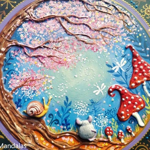 Varázserdő csigával és kisegérrel - otthon & életmód - dekoráció - spiritualitás - mandala - Meska.hu