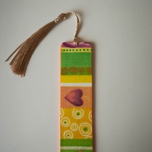 Szivecskés, színes könyvjelző  - Meska.hu