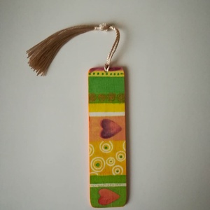 Szivecskés, színes könyvjelző  - könyv & zene - könyvjelző - Meska.hu