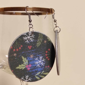 'Christmas Mood' fa fülbevaló - karácsony - karácsonyi ruházat - karácsonyi ruha kiegészítők - Meska.hu