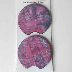 Rózsaszín Absztrakt Mintás Autós Poháralátétek, Otthon & Életmód, Autó, Autós tároló, Decoupage, transzfer és szalvétatechnika, Mindenmás, MESKA
