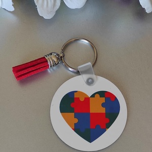 'Love Needs No Words'  autizmus tudatosság kulcstartó - táska & tok - kulcstartó & táskadísz - kulcstartó - Meska.hu
