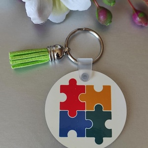 'Just different - Not less'  autizmus tudatosság kulcstartó - táska & tok - kulcstartó & táskadísz - kulcstartó - Meska.hu