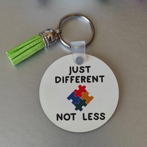 'Just different - Not less'  autizmus tudatosság kulcstartó, Táska & Tok, Kulcstartó & Táskadísz, Kulcstartó, Decoupage, transzfer és szalvétatechnika, Mindenmás, MESKA