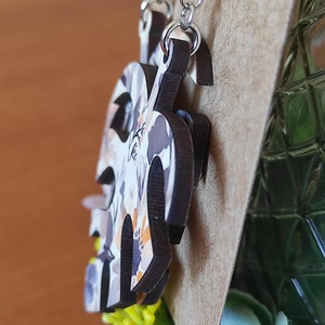 'Virágos Monstera' fa fülbevaló - ékszer - fülbevaló - lógó fülbevaló - Meska.hu
