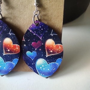 'Szívgalaxis' fa fülbevaló - ékszer - fülbevaló - lógó fülbevaló - Meska.hu