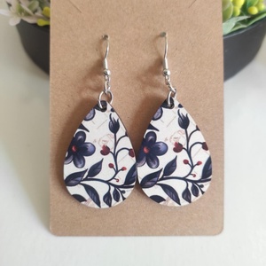 'Virágos harmónia' fa fülbevaló - ékszer - fülbevaló - lógó csepp fülbevaló - Meska.hu