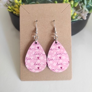 Love Notes fülbevaló , Ékszer, Fülbevaló, Lógó csepp fülbevaló, Decoupage, transzfer és szalvétatechnika, Ékszerkészítés, MESKA