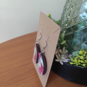 Cicakompánia fa fülbevaló - ékszer - fülbevaló - lógós kerek fülbevaló - Meska.hu