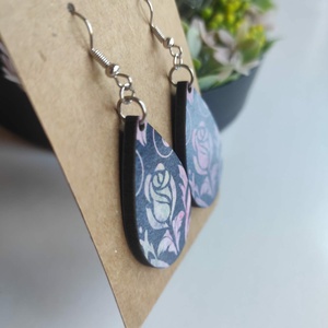 Rózsabimbós csepp fa fülbevaló - ékszer - fülbevaló - lógó csepp fülbevaló - Meska.hu