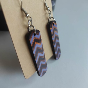 'Retro Hullám' � hosszúkás fa fülbevaló - ékszer - fülbevaló - lógó fülbevaló - Meska.hu