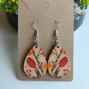 Tavaszi nárcisz fa csepp fülbevaló - ékszer - fülbevaló - lógó csepp fülbevaló - Meska.hu