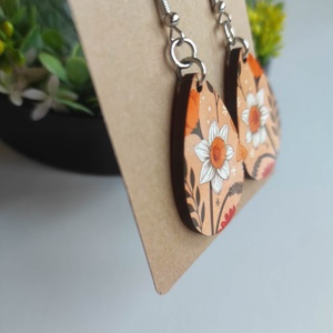 Tavaszi nárcisz fa csepp fülbevaló - ékszer - fülbevaló - lógó csepp fülbevaló - Meska.hu