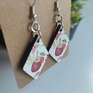 'Hello Summer' kókuszos fa fülbevaló - ékszer - fülbevaló - lógó fülbevaló - Meska.hu