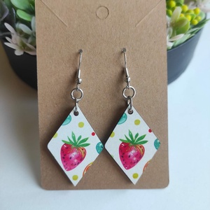 'Eperkert' fa fülbevaló, Ékszer, Fülbevaló, Lógó fülbevaló, Decoupage, transzfer és szalvétatechnika, Ékszerkészítés, MESKA