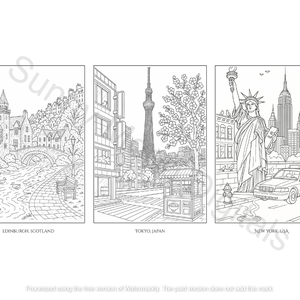 Világvárosok � Felnőtteknek szóló nyomtatható kifestő (PDF, 30 oldal) - otthon & életmód - papír, írószer - színező - Meska.hu