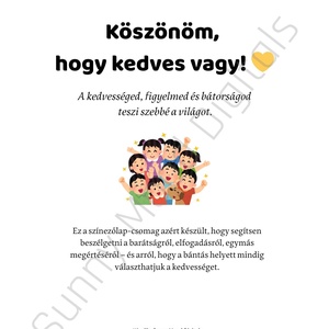 KEDVESSÉGGEL A VILÁG SZEBB!  Anti-bullying kifestőlap-csomag  - otthon & életmód - papír, írószer - színező - Meska.hu