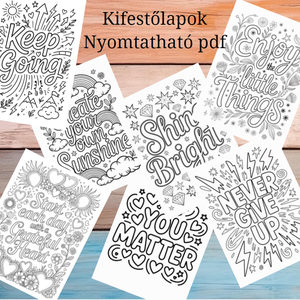 Inspirációs Színezőlapok  Angol Idézetekkel, Nyomtatható PDF - otthon & életmód - papír, írószer - színező - Meska.hu
