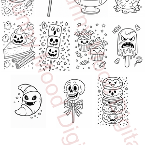 Halloween Desszertek  Kifestőkönyv (PDF, nyomtatható) - otthon & életmód - papír, írószer - színező - Meska.hu