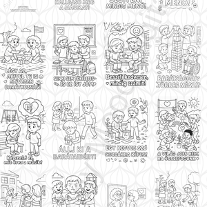 KEDVESSÉGGEL A VILÁG SZEBB! � Anti-bullying kifestőlap-csomag  - otthon & életmód - papír, írószer - színező - Meska.hu